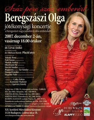 Száz perc száz emberért – Beregszászi Olga jótékonysági koncertje
