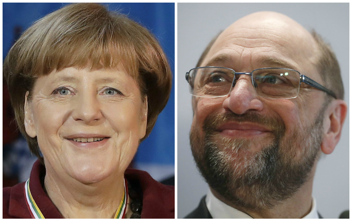 Martin Schulz és Angela Merkel támogatottsága egyenlő