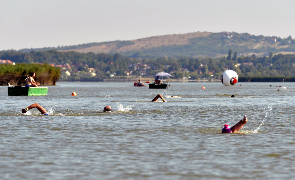 Átússzák a Velencei-tavat