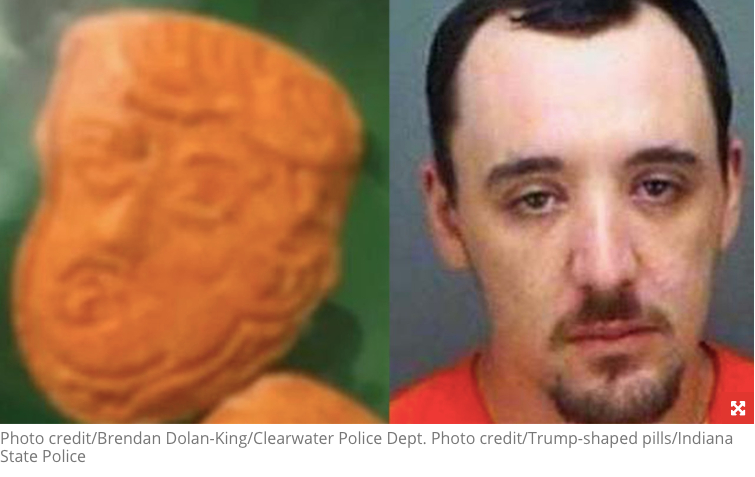 Trump fejét mintázó drogpirulákat találtak