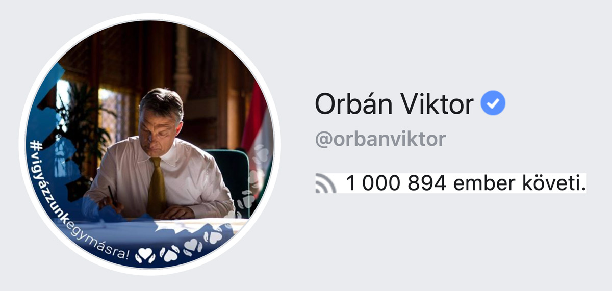Orbán Viktor elérte az egymillió követőt