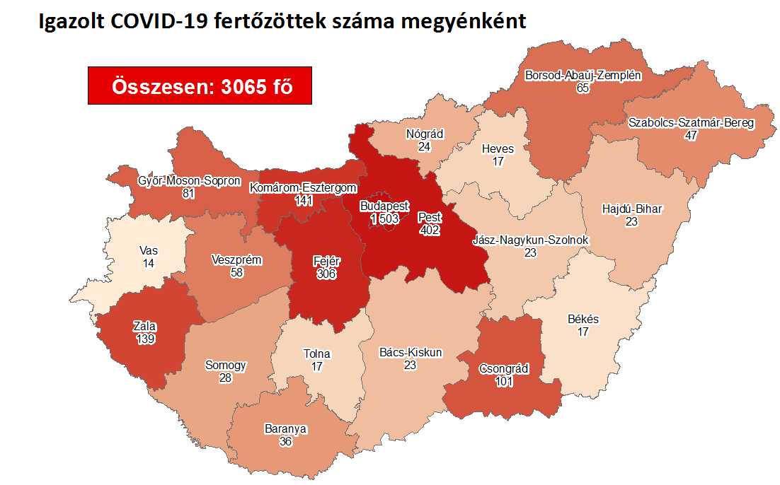 Meghalt 12 beteg és 3065-re emelkedett a fertőzöttek száma