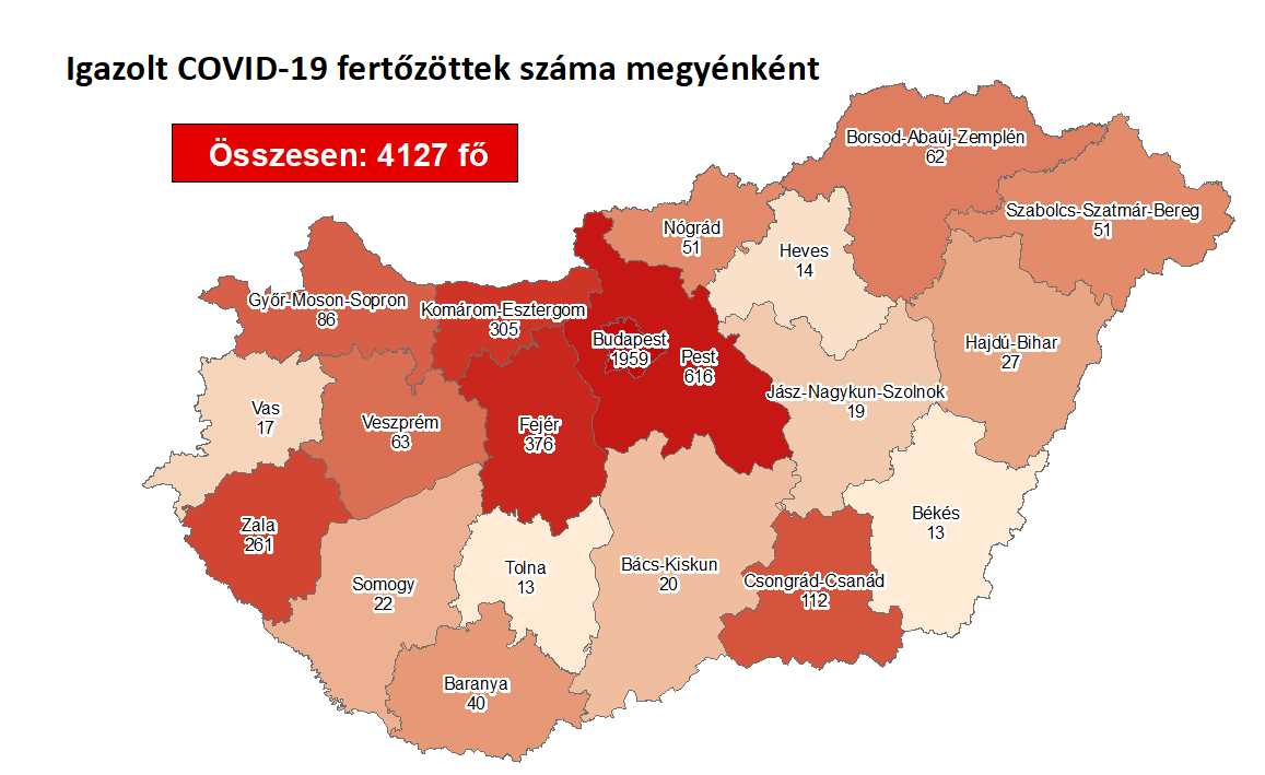 Négy új fertőzöttet találtak hazánkban az elmúlt napon