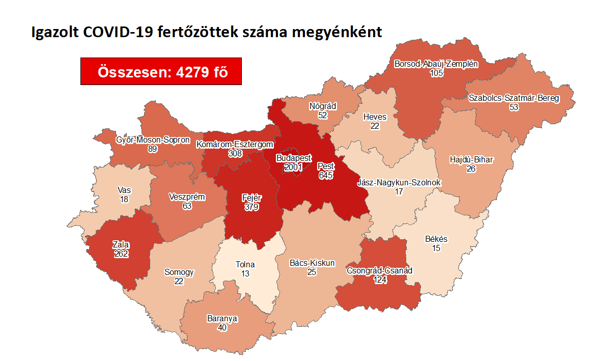 Tizenhattal emelkedett a fertőzöttek száma, nincs újabb elhunyt