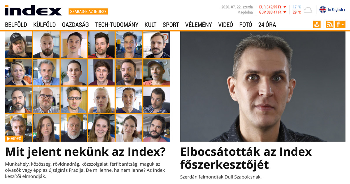Kirúgták az Index főszerkesztőjét