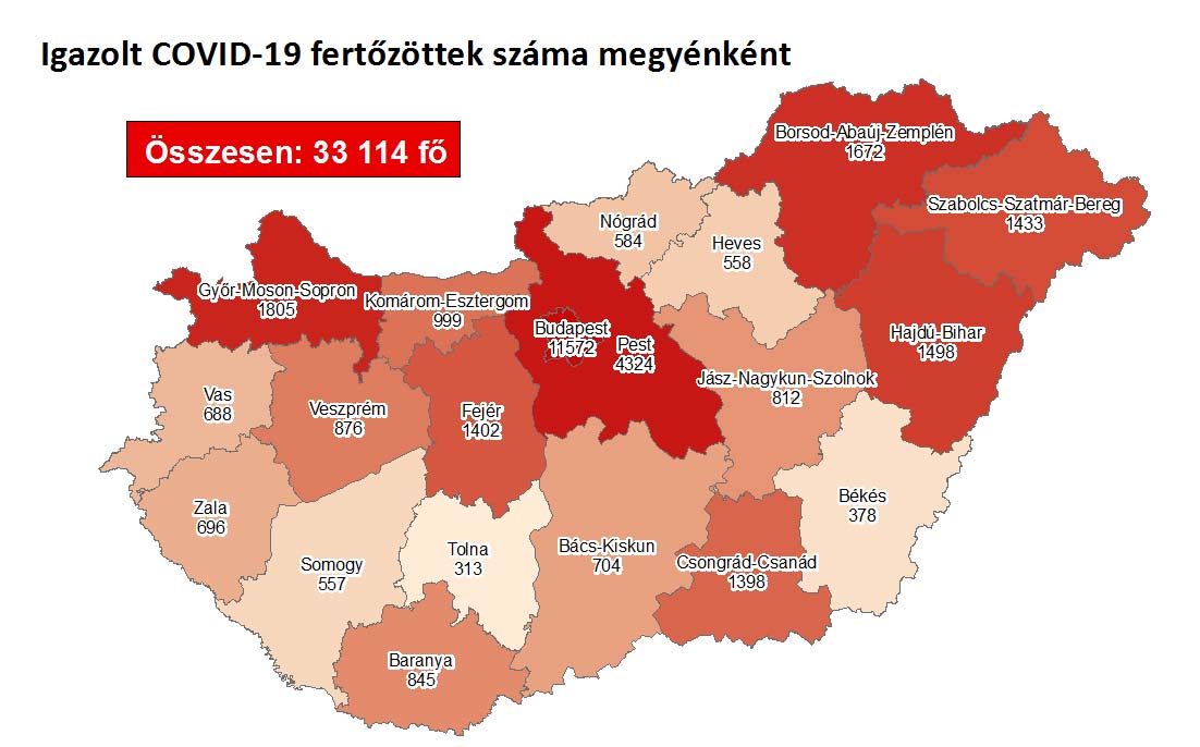Huszonnégy koronavírusos beteg halt meg szerdára hazánkban