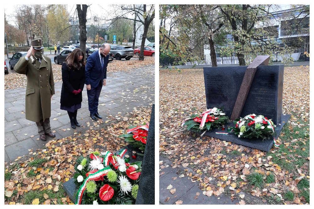 Helyreállították a varsói tüntetések alatt megrongált magyar emlékművet