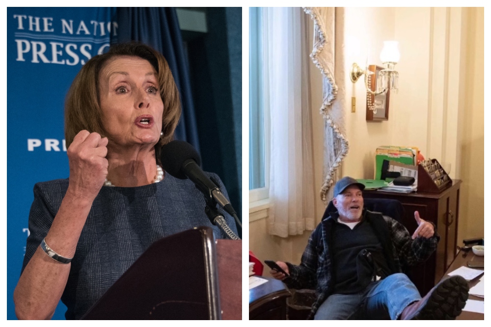 Az FBI őrizetbe vette a lábát Nancy Pelosi asztalán pihentető férfit