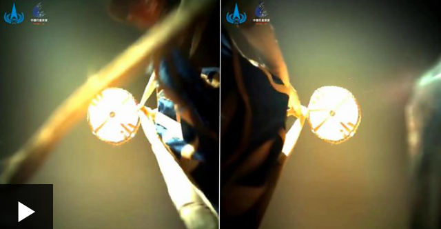 Újabb felvételek a kínai marsjáró vörös bolygóra érkezéséről