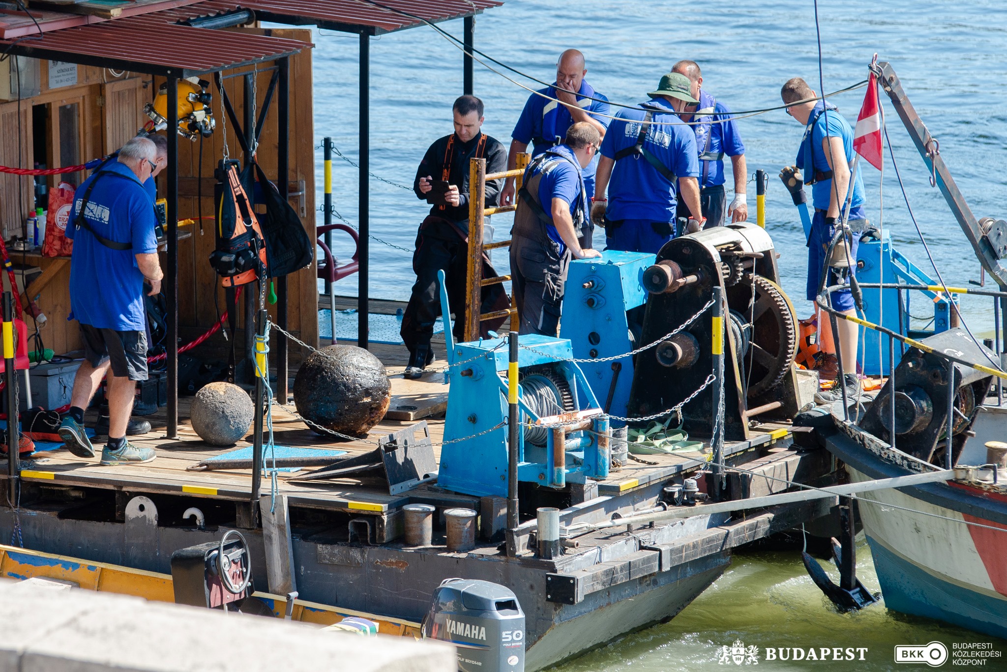 Másfél mázsás török kori ágyúgolyót találtak a Dunában
