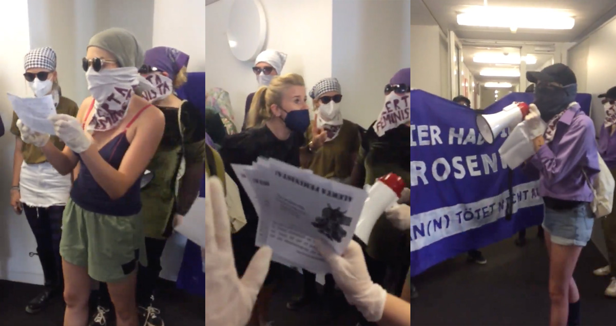 Agresszív feministák törtek be egy szerkesztőségbe