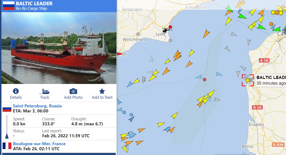 Franciaország feltartóztatott egy Szentpétervár felé tartó hajót