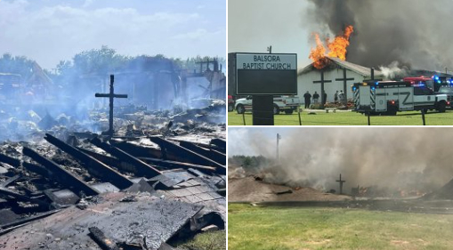 Elképesztő: csak a kereszt maradt meg a porig égett templom helyén