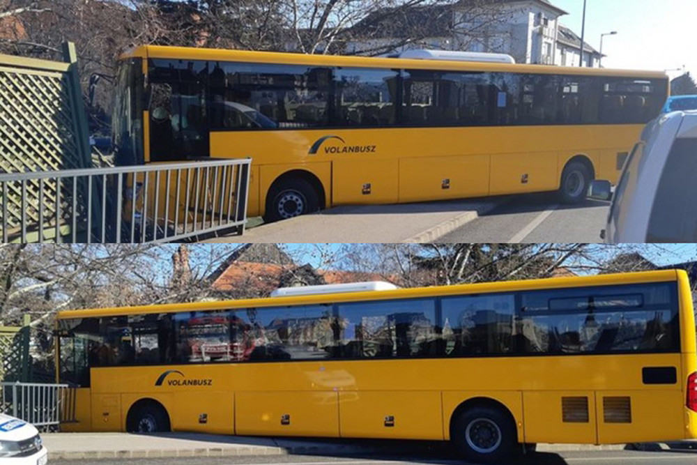 Hídkorlátot szakított át egy autóbusz