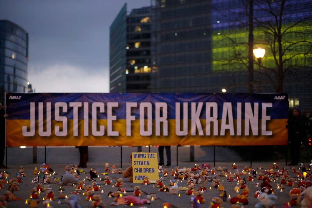 Ukrajnáért tüntettek Brüsszelben