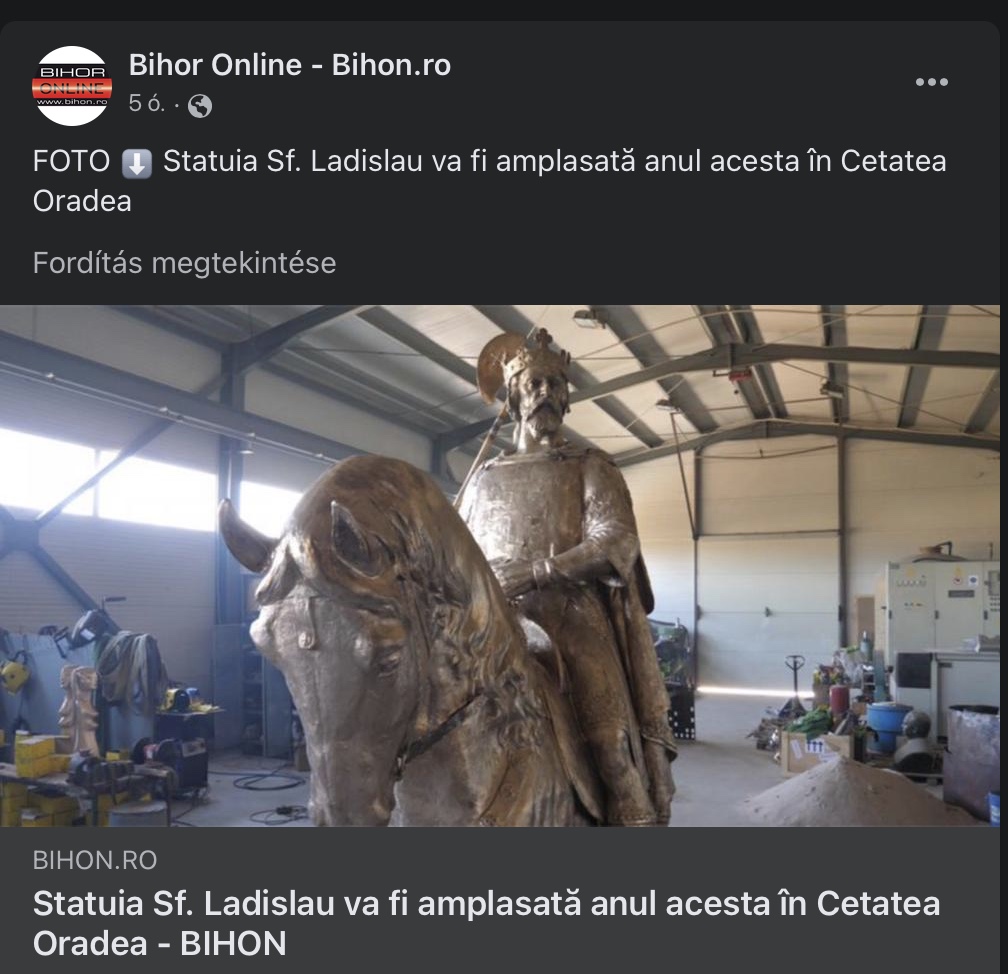 Felállítják idén Szent László király lovas szobrát Nagyváradon