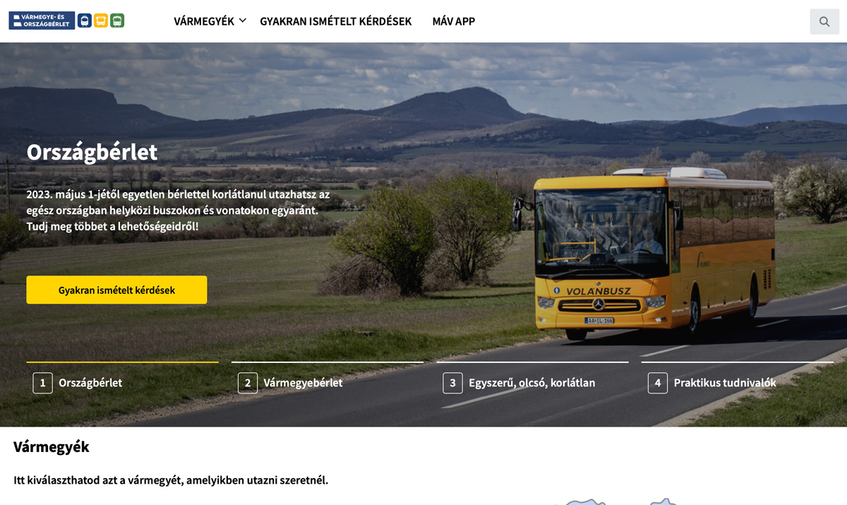 Elindult az országbérlet honlapja