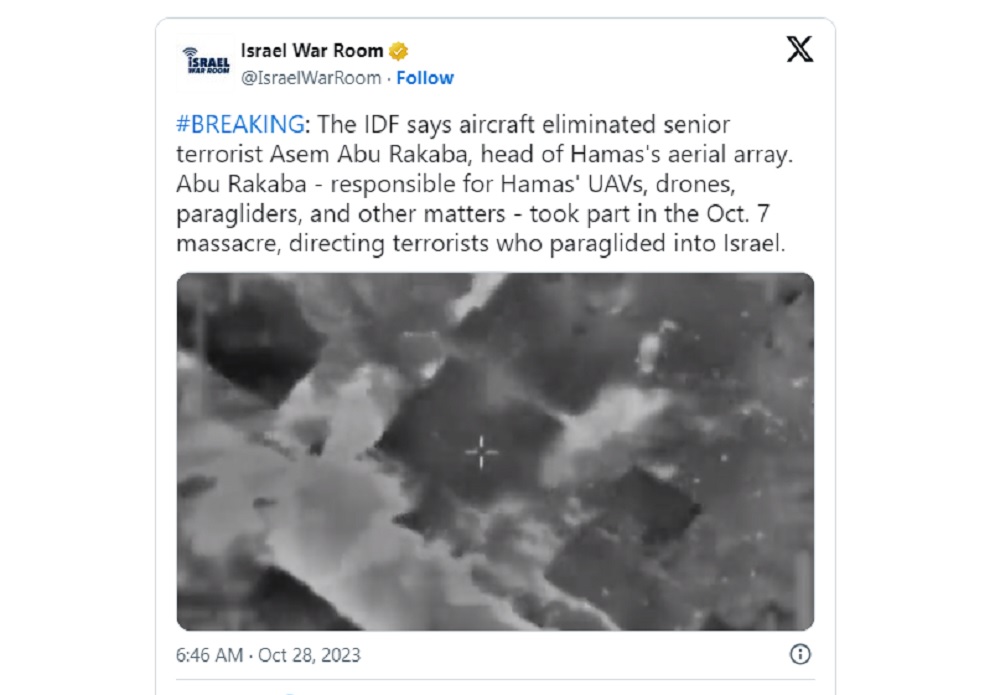 Izrael: megöltük a Hamász légi hadviselési szakértőjét (Videó)