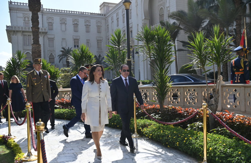 Novák Katalin a béke előmozdításáról tárgyalt az egyiptomi elnökkel