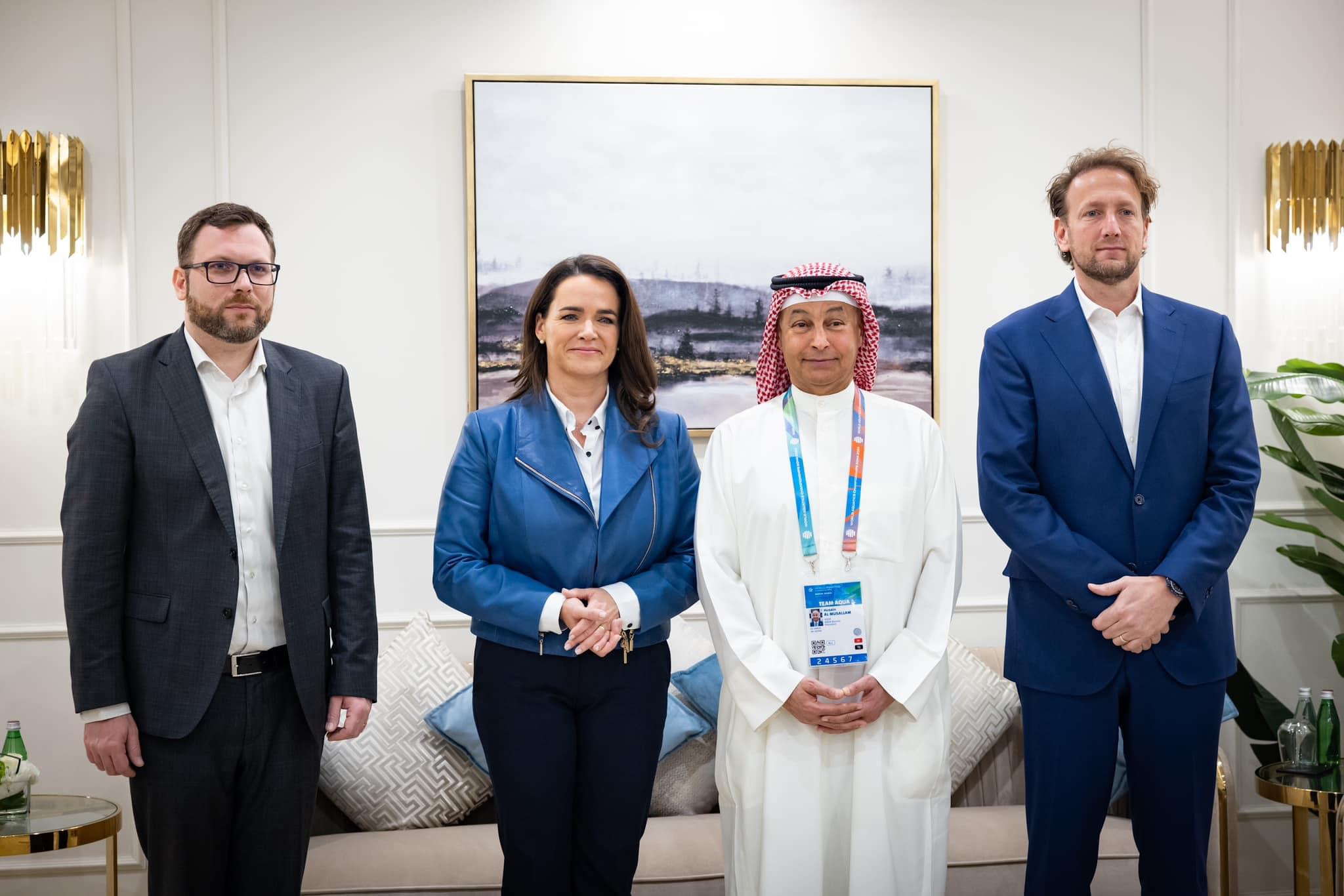 Novák Katalin a dohai vizes világbajnokság magyar sportolóival találkozott