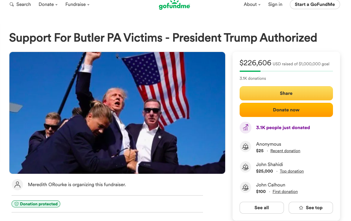 Néhány óra alatt negyedmillió dollár gyűlt össze Donald Trump adománykampányában