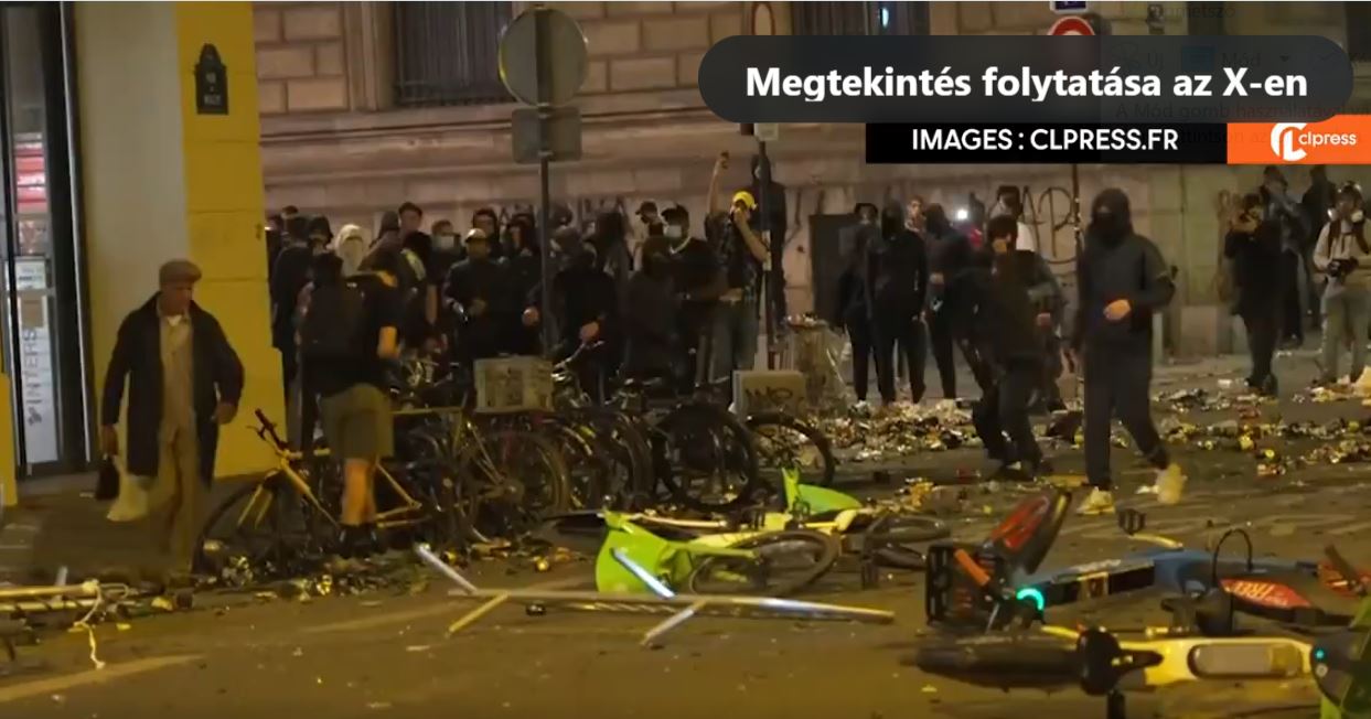 Így ünnepel a szélsőbal Párizsban: romok, káosz, lángoló utcák, rohamrendőrök