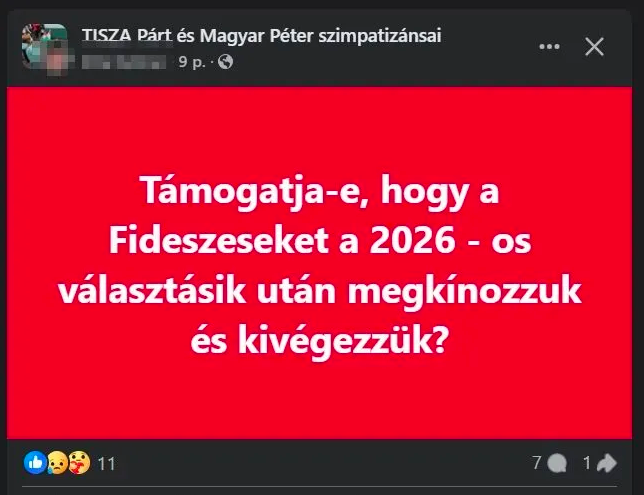 Fideszesek kínzását és kivégzését vetette fel Magyar Péter rajongója