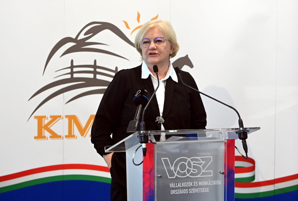 Szili Katalin kapja a Vajdasági Magyar Művelődési Szövetség Aranyplakettjét