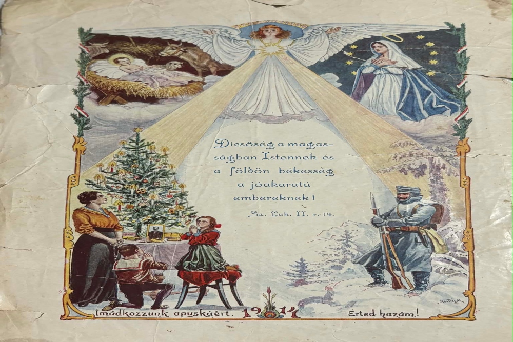 Első világháborús karácsonyi képeslap került elő egy székelyföldi pajtából