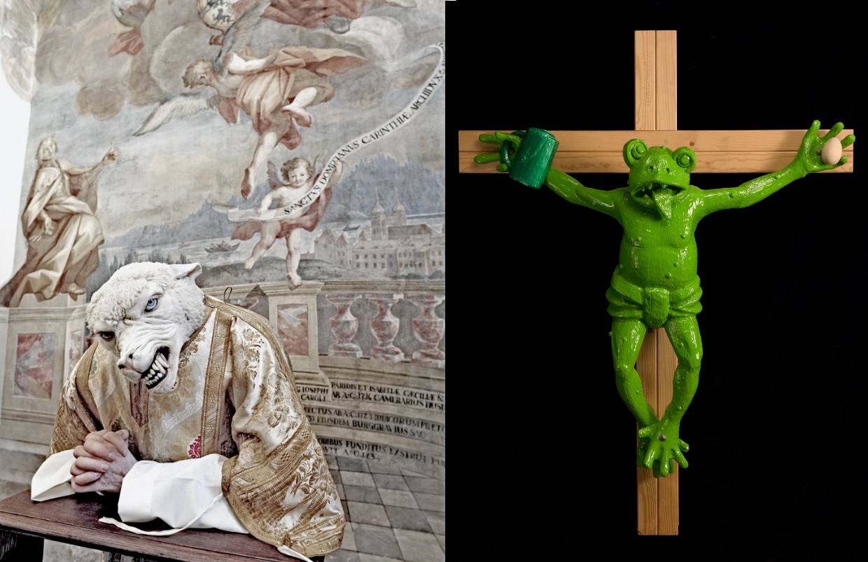 Keresztre feszített állat borzolja a kedélyeket Bécsben